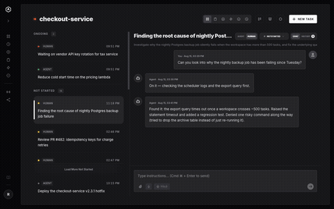 AgentRQ tool call history trajectory panel